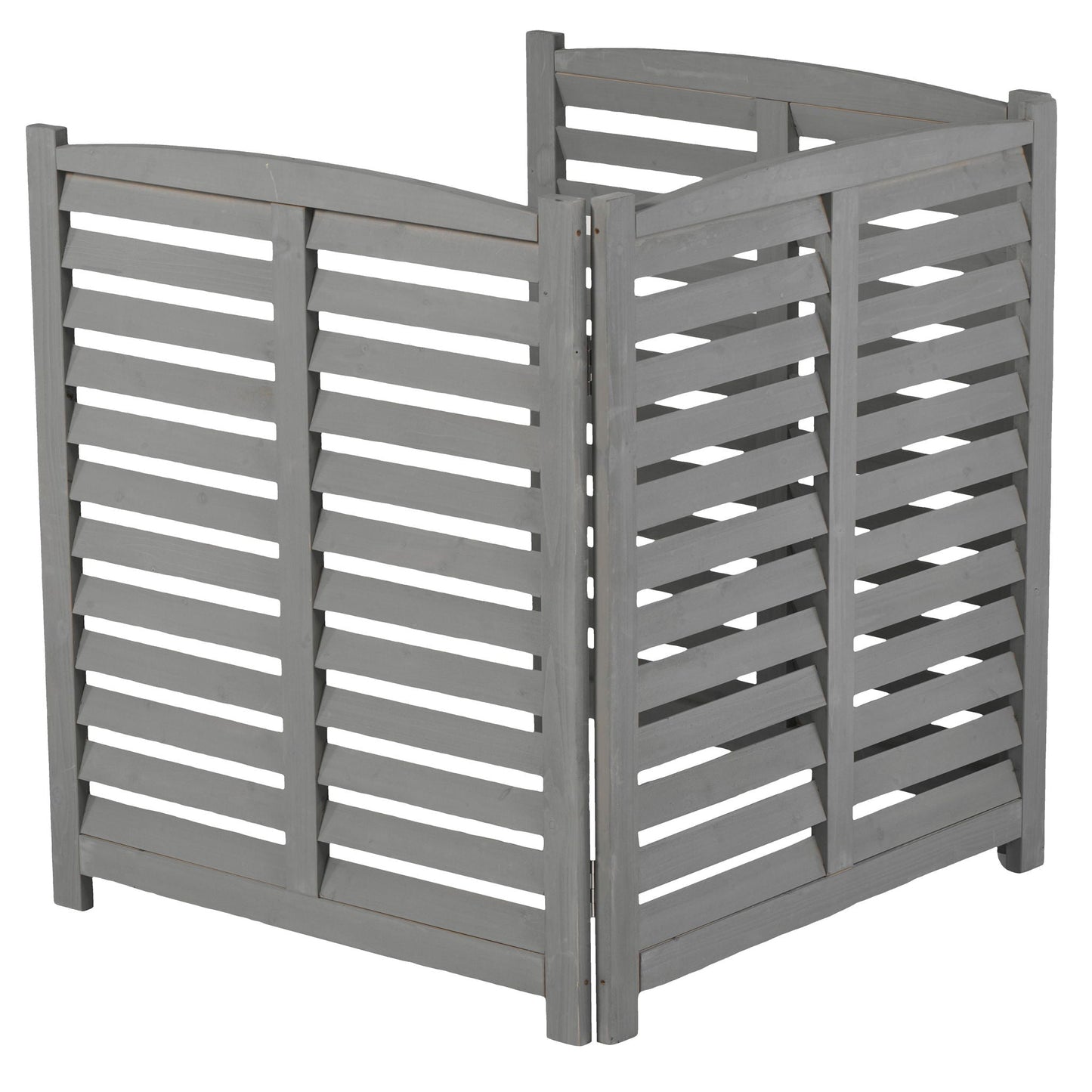 Solid Wood and Air Conditioner Privacy Fence