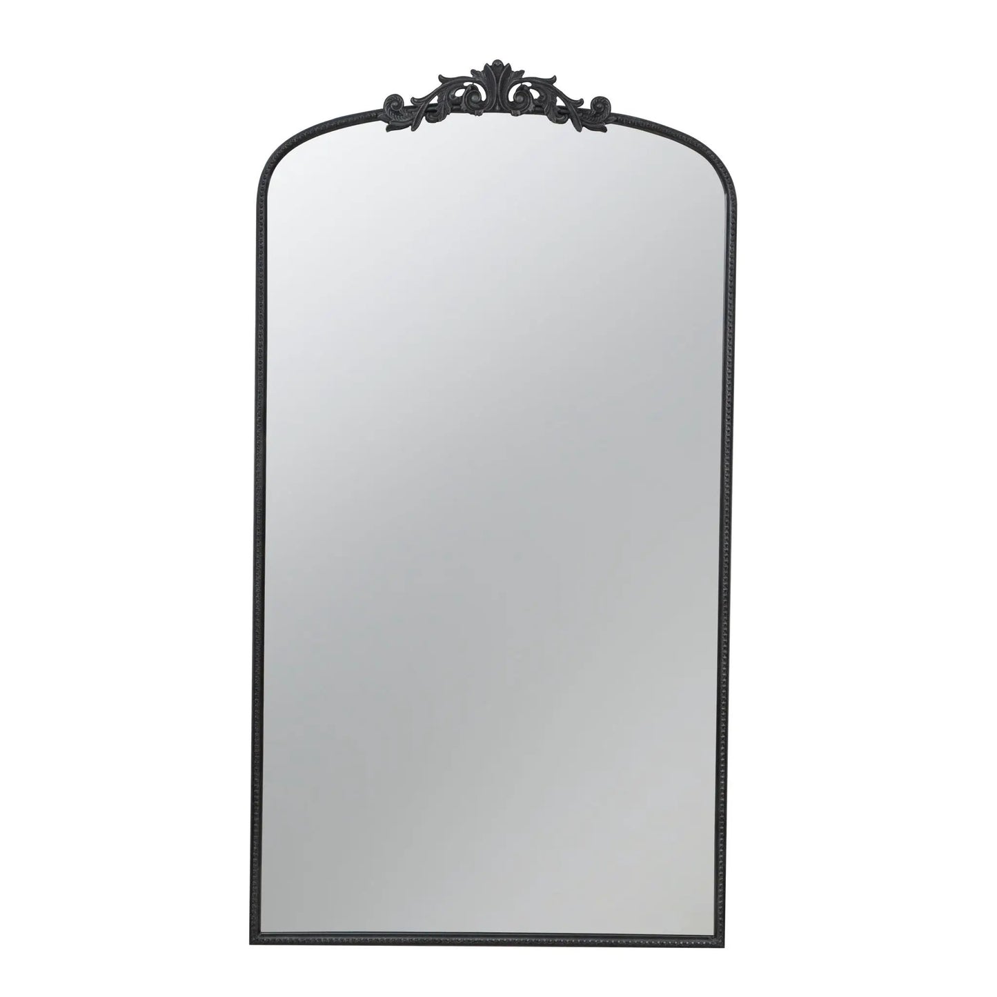 Arch Mirror with black Baroque crest frame; ornate wall mirror by Unique Piece Furniture on Tampa Home & Garden Store