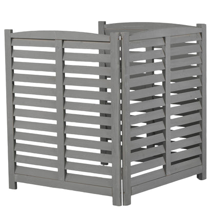 Solid Wood and Air Conditioner Privacy Fence