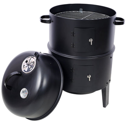A Portable Charcoal Smoker and Grill for Outdoors