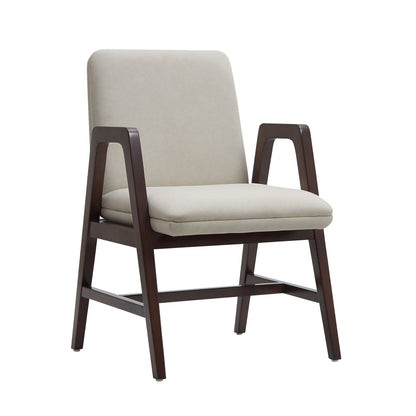 Stella Cream Armchair with Beech Wood and Cushion