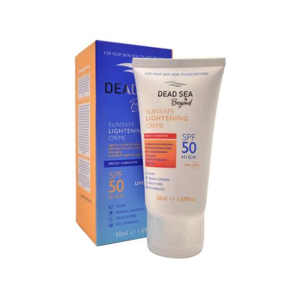 SPF50 sunscreen tube and Dead Sea & Beyond Sunsafe Lightening Beauty Care Bag sensitive skin on Tampa Home & Garden Store