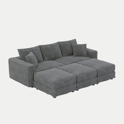 Convertible Sofa With Deep Seat and Pillows