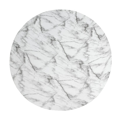 MGO Faux Marble Coffee Table for indoor/outdoor use, round white top with gray veining on Tampa Home & Garden Store