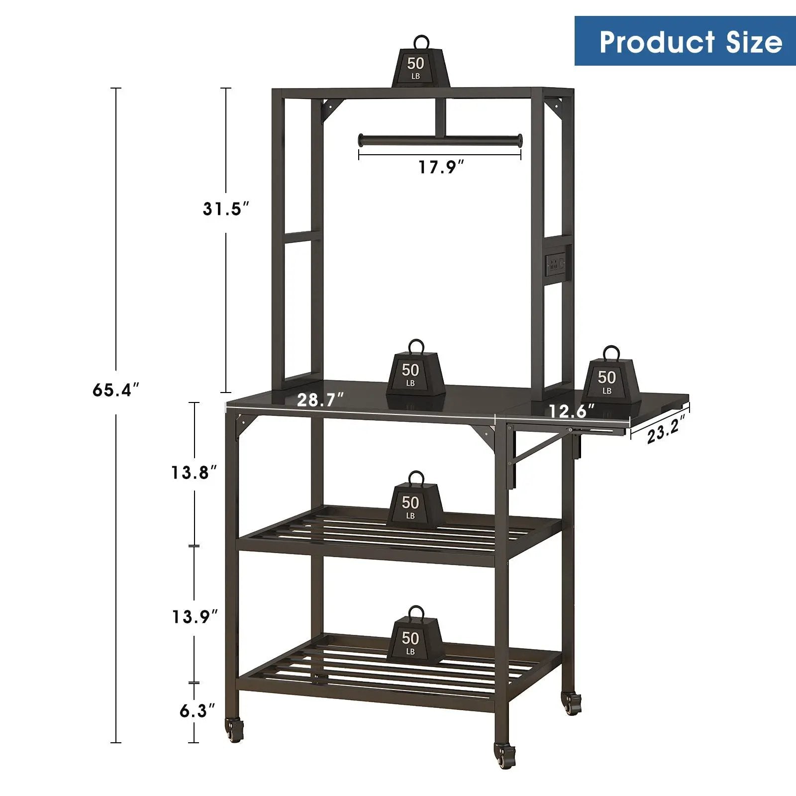 Heavy duty 3D printer stand with black filament storage rack by Unique Piece Furniture on Tampa Home & Garden Store
