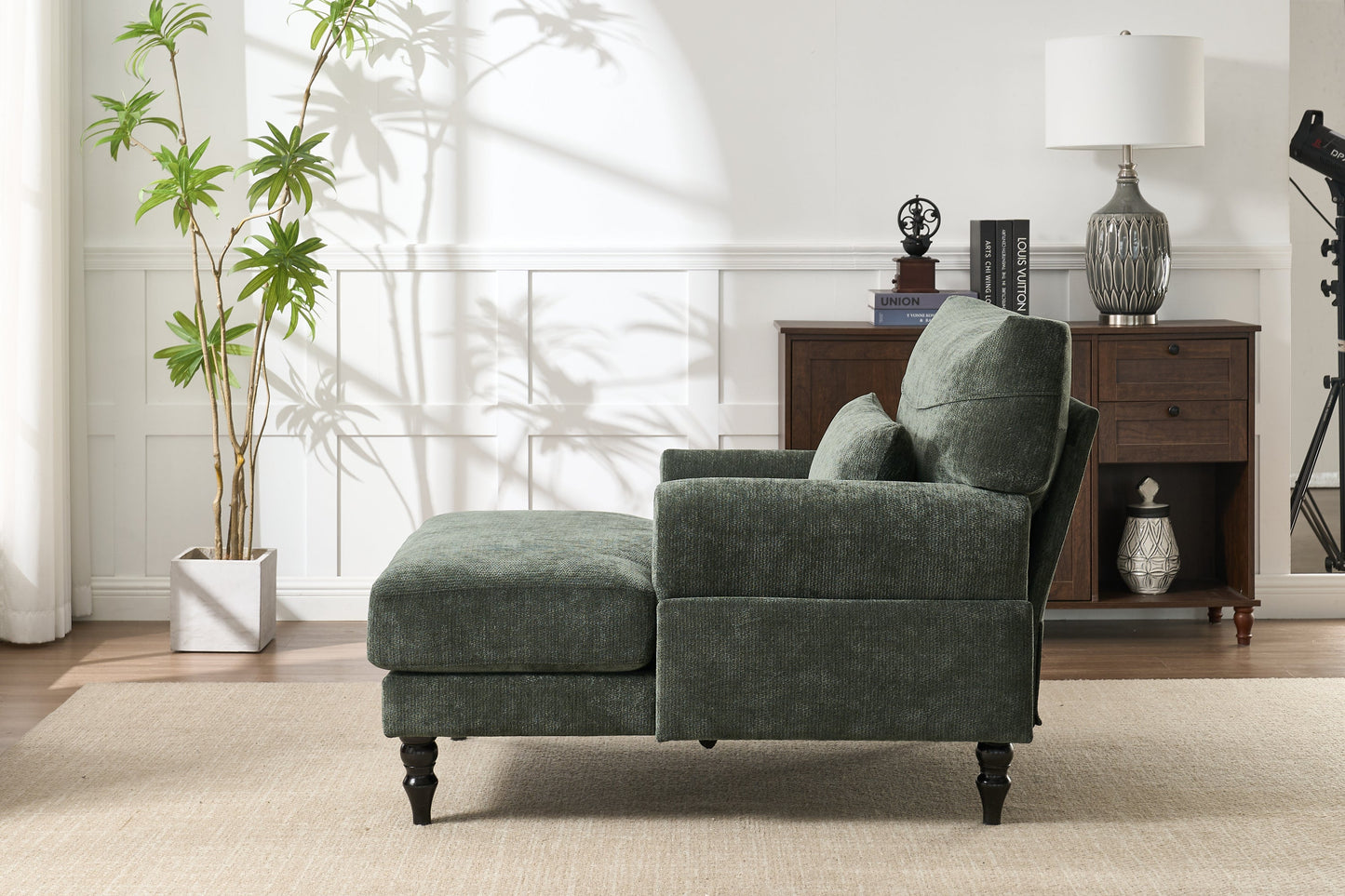 Modern Chaise Lounge Upholstered Sofa Recliner Chair with ottoman in Green HouseOfZazla on Tampa Home & Garden Store