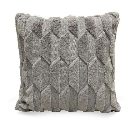 Plush Solid Color Sofa Pillowcase for Living Room