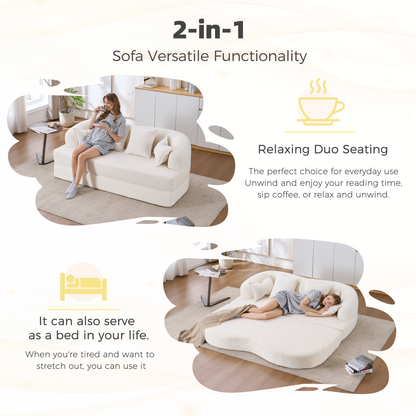 Stylish Foldable Sofa Bed and Supportive Pillows