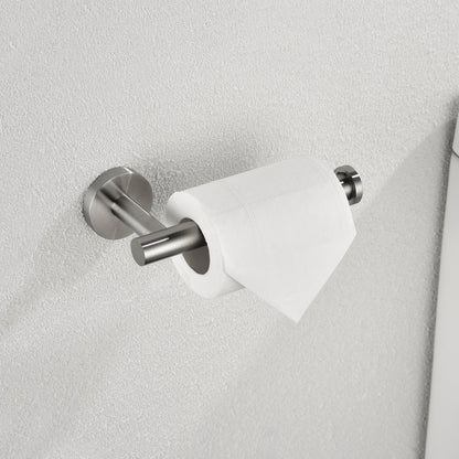 6-Pieces Bathroom Hardware Accessories Set toilet paper holder by HouseOfZazla in brushed nickel on Tampa Home & Garden Store