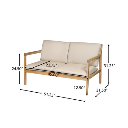 Outdoor Acacia Loveseat and Coffee Table Set