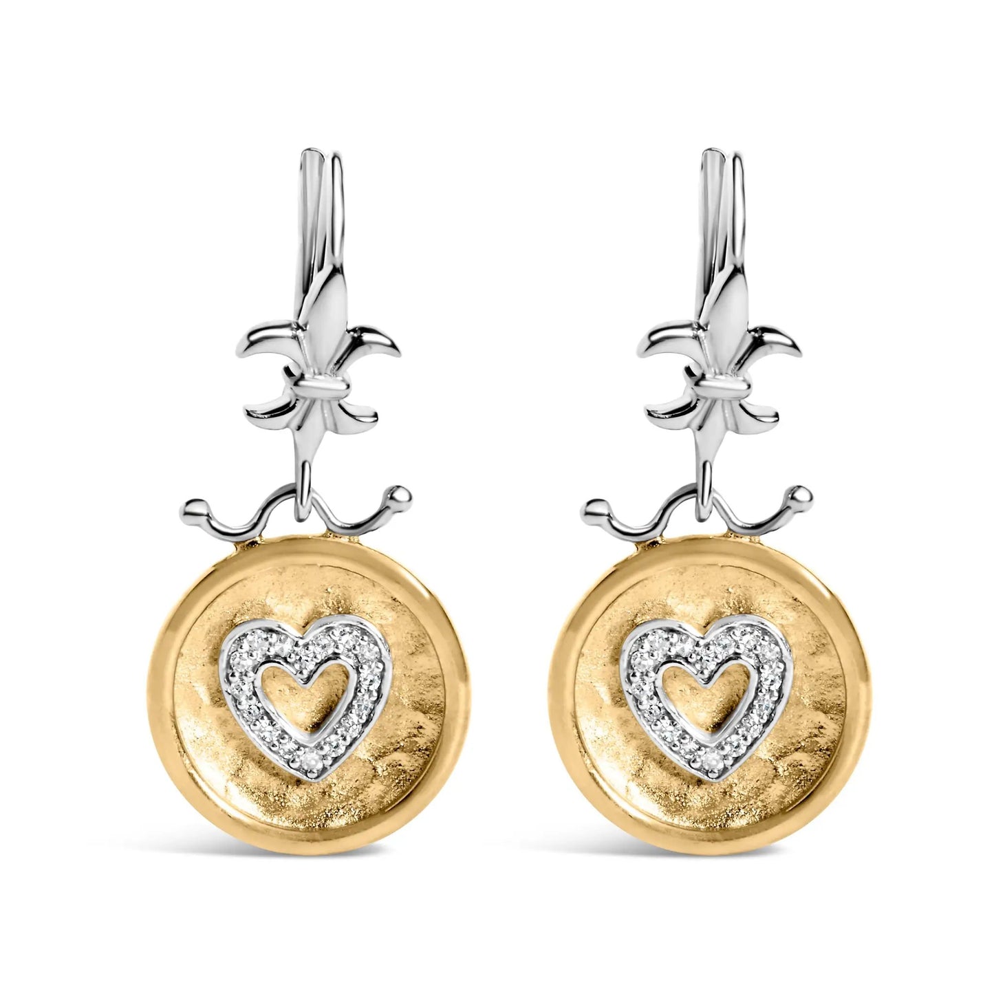18K Yellow Gold Plated Diamond Drop Earrings