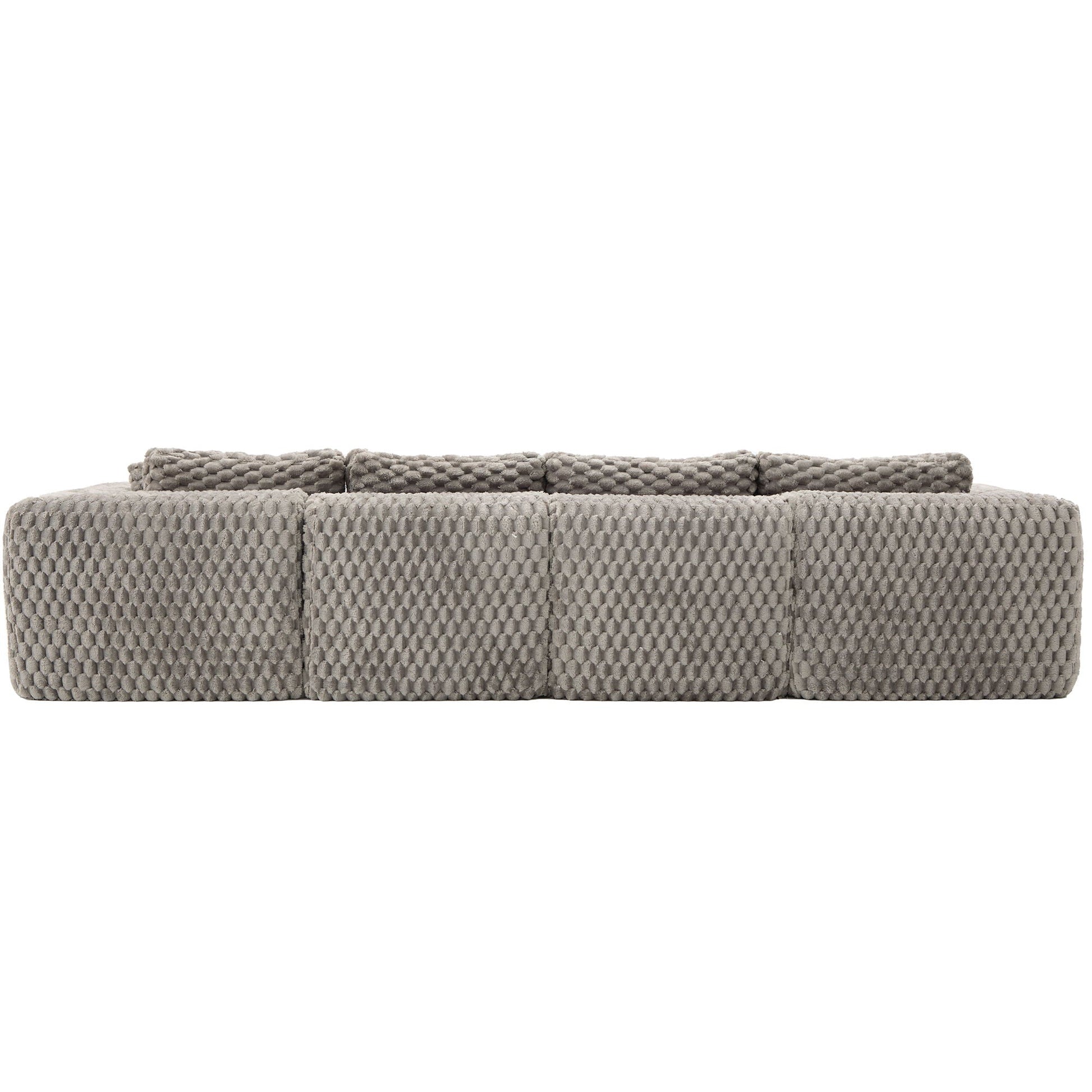 Modular sectional sofa with 2 movable ottomans in gray fabric by HouseOfZazla on Tampa Home & Garden Store