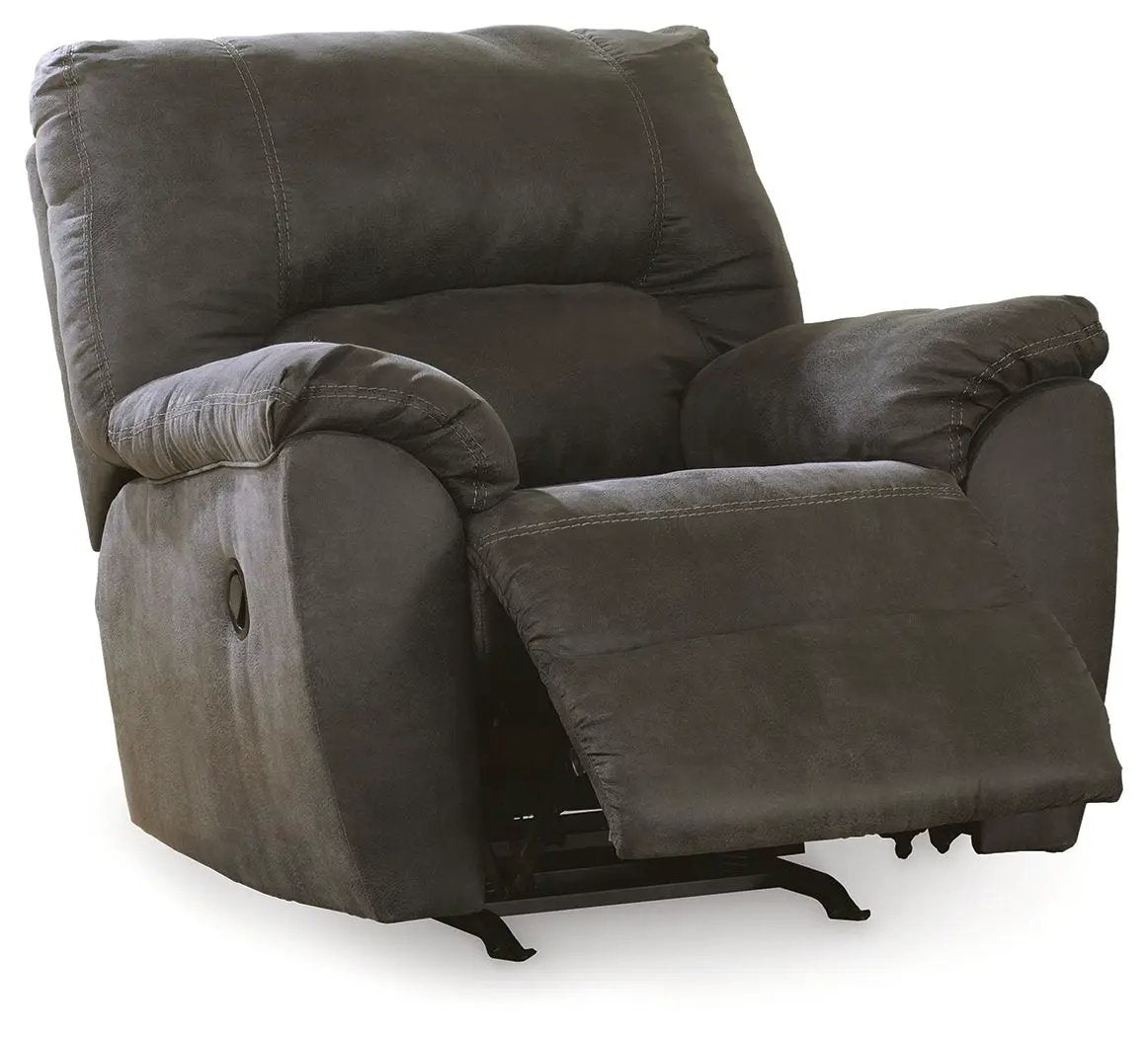 Tambo rocker recliner dark gray fabric upholstery with extended footrest Unique Piece Furniture on Tampa Home & Garden Store