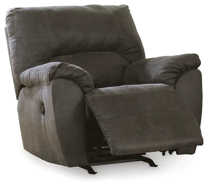 Tambo rocker recliner dark gray fabric upholstery with extended footrest Unique Piece Furniture on Tampa Home & Garden Store