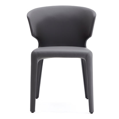 Conrad dining chair set of 2 with metal frame in charcoal gray faux leather on Tampa Home & Garden Store