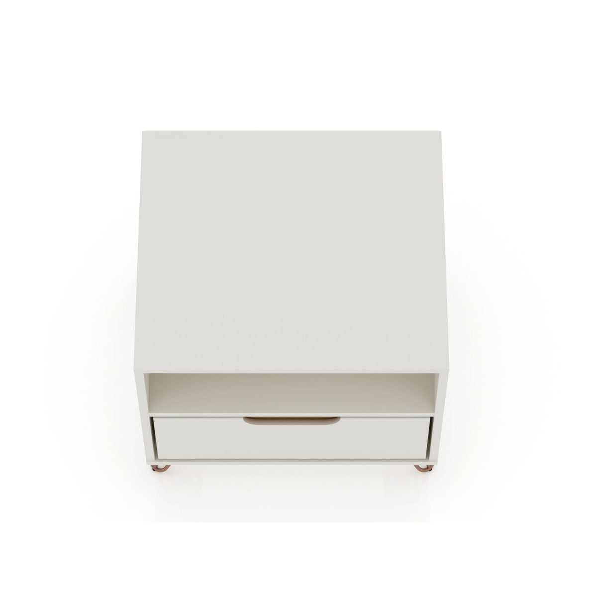 Rockefeller nightstand white finish with 1 drawer and splayed legs by HouseOfZazla on Tampa Home & Garden Store