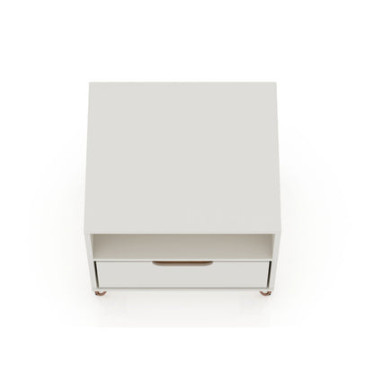Rockefeller nightstand white finish with 1 drawer and splayed legs by HouseOfZazla on Tampa Home & Garden Store