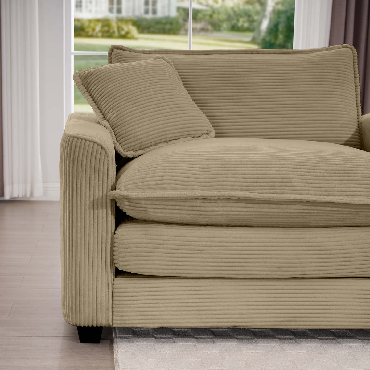 Classic Modern Deep Seat Chair and Footstool Set