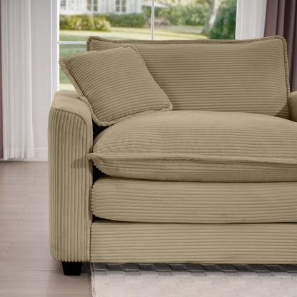 Classic Modern Deep Seat Chair and Footstool Set