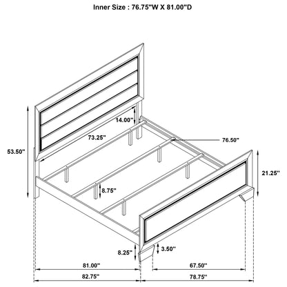 Oatfield Panel Bed by HouseOfZazla, panel headboard with horizontal slats and bed frame on Tampa Home & Garden Store