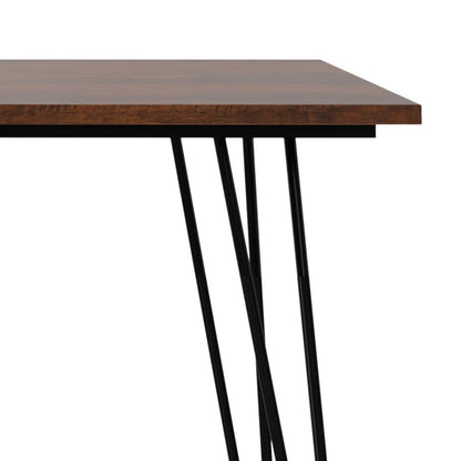 Hunter Dining Table with dark walnut top and black metal angled legs by Unique Piece Furniture on Tampa Home & Garden Store