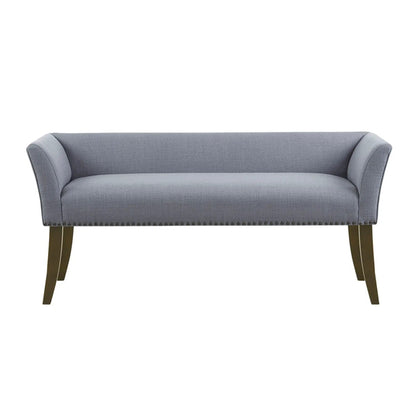 Elegant Bench with Solid Wood Frame Nailhead Trim