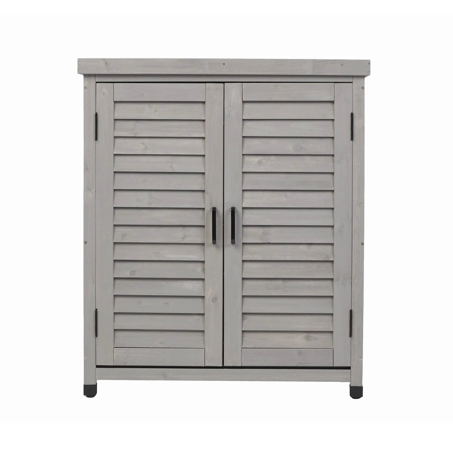 Potting bench with storage cabinet and metal top in weathered gray wood by Unique Piece Furniture on Tampa Home & Garden Store
