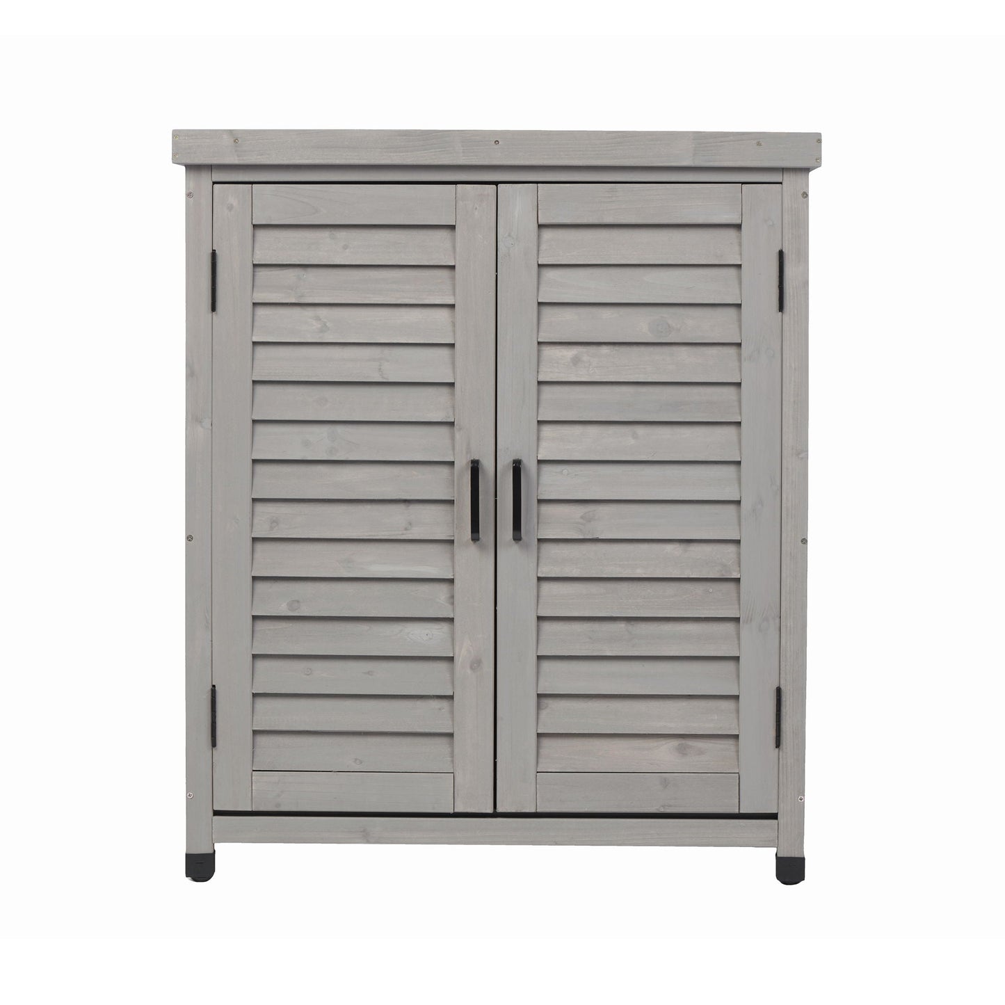 Outdoor Potting Bench With Metal Top and Cabinet