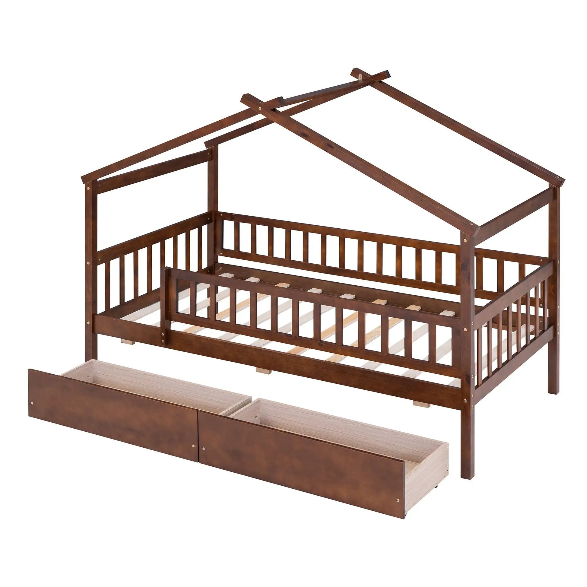 House Bed With 2 Drawers dark brown wood storage bed by Unique Piece Furniture on Tampa Home & Garden Store