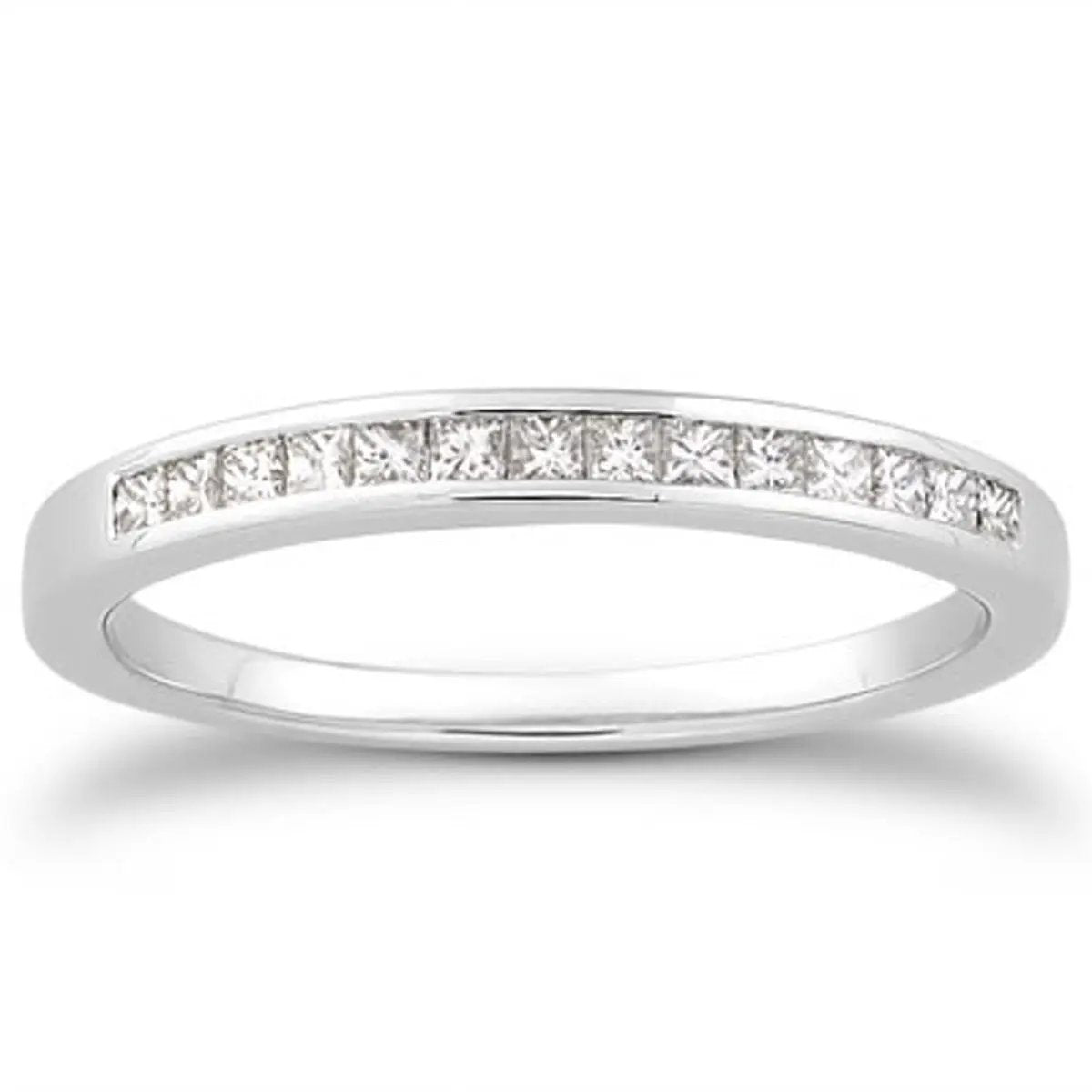 14k white gold channel-set princess diamond wedding ring band by Bids.com with top diamonds on Tampa Home & Garden Store