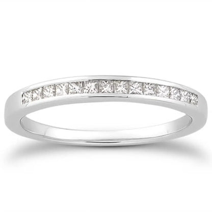 14k white gold channel-set princess diamond wedding ring band by Bids.com with top diamonds on Tampa Home & Garden Store