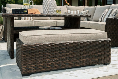 Brook Ranch 3-piece outdoor sofa set in brown wicker with cushions by Unique Piece Furniture on Tampa Home & Garden Store