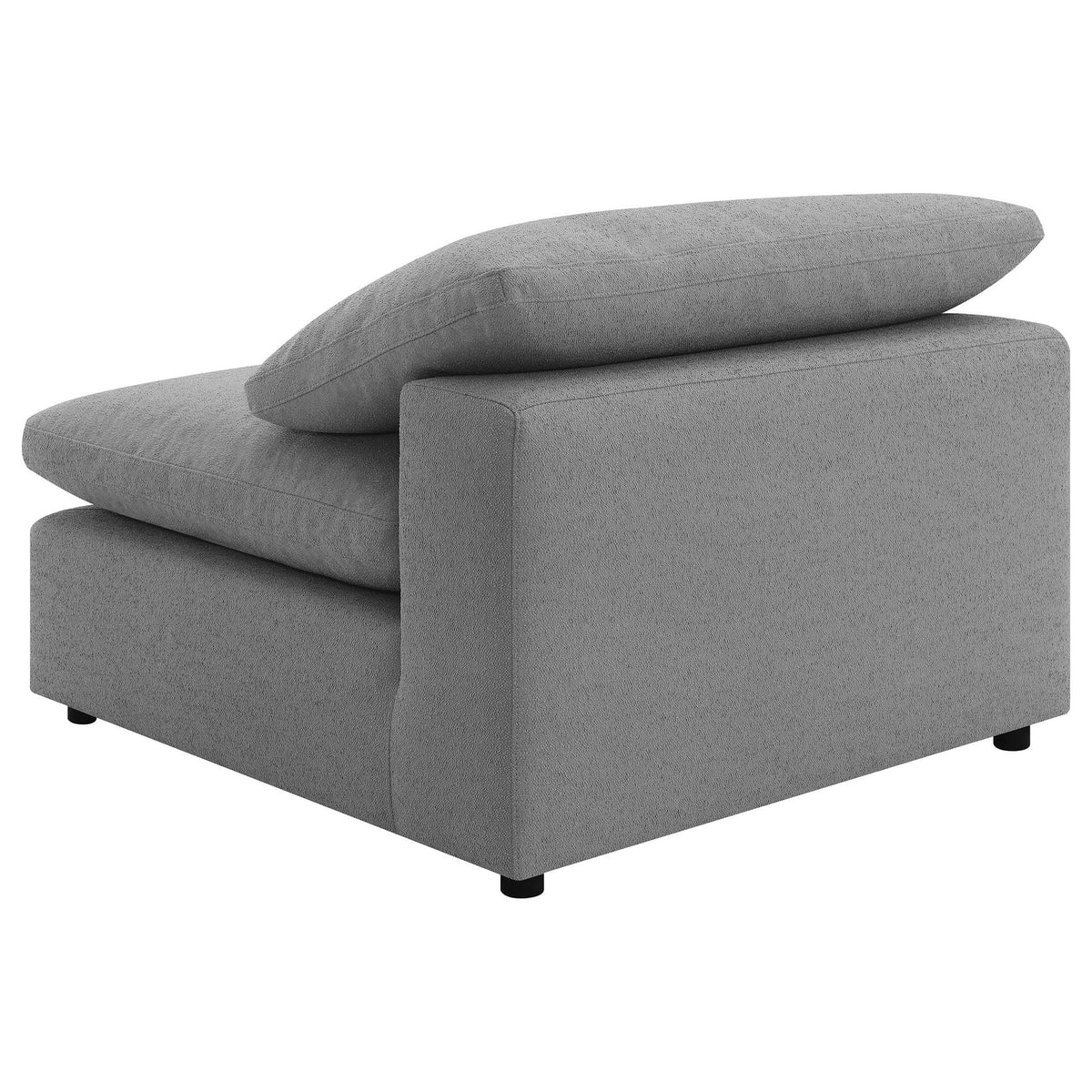 Segoura 5 Piece Upholstered Modular Sectional gray fabric with loose back pillows on Tampa Home & Garden Store