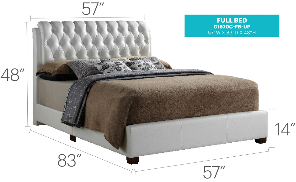 Tufted Upholstered Bed HouseOfZazla white tufted headboard 57W x 83D x 48H on Tampa Home & Garden Store