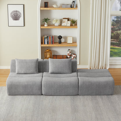 Oversized 3-Seater Compressed Sofa and Chenille
