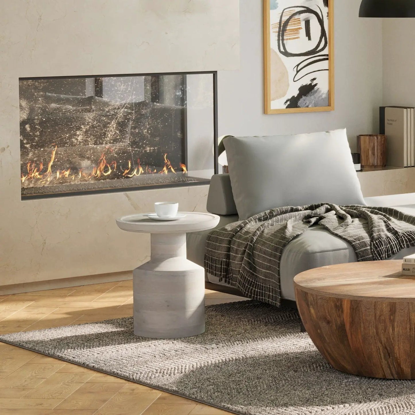Haynes Handcrafted Wooden Accent Side Table