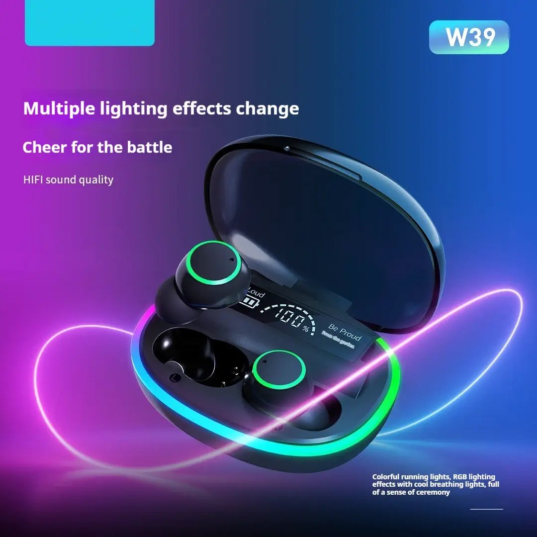 In-ear Display TWS Wireless Bluetooth Earbuds in open case with RGB ring lights FLIPSTYLEZLLC on Tampa Home & Garden Store