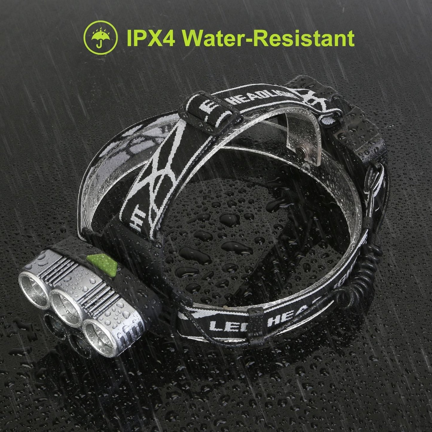 Rechargeable headlamp GemGear with dual 20000-lumen LEDs, 6 lighting modes, IPX4 water-resistant on Tampa Home & Garden Store