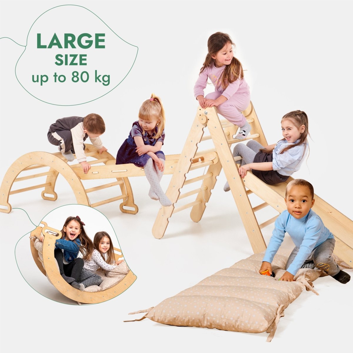 Goodevas 5in1 Montessori Climbing Set with ladder arch on Tampa Home & Garden Store