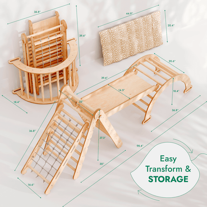 Goodevas 5in1 Montessori Climbing Set: wooden baby activity playset on Tampa Home & Garden Store