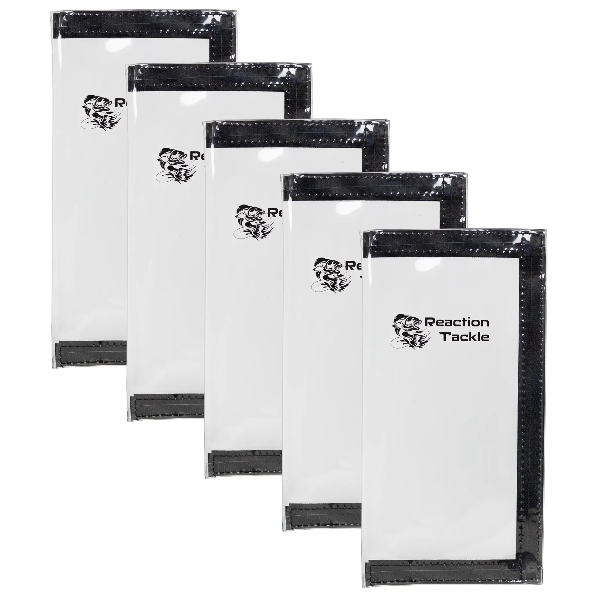 Reaction Tackle Fishing Lure Wraps white cases with black Velcro straps, five sizes on Tampa Home & Garden Store