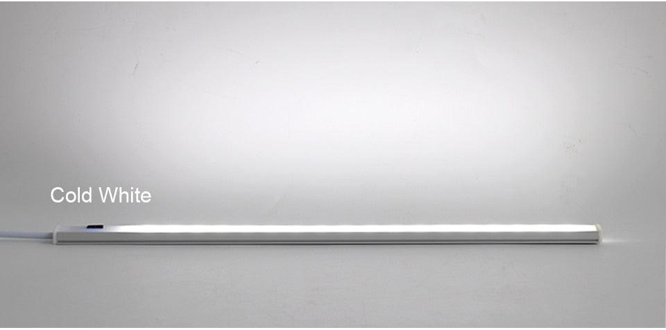 5V USB LED Strip Desk Lamp in cold white with slim white bar and hand-sweep switch on desk on Tampa Home & Garden Store