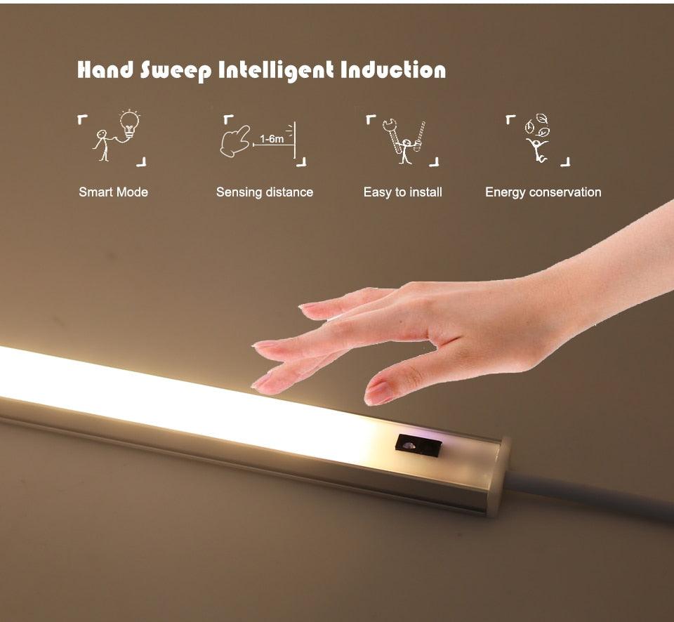 Stevvex 5V USB LED strip desk lamp with hand-sweep motion sensor and compact aluminum body on Tampa Home & Garden Store