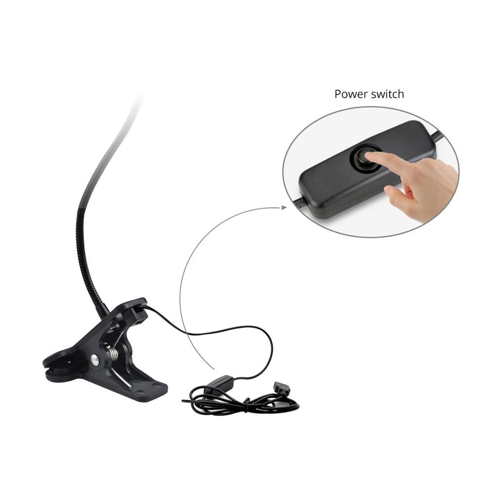 Stevvex clip-on USB desk lamp with flexible gooseneck, LED study light, black on Tampa Home & Garden Store