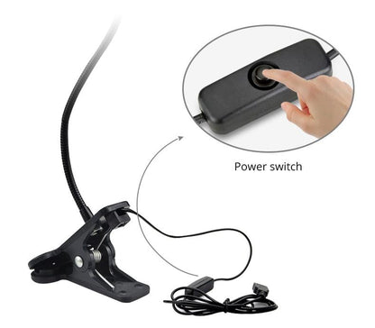 Stevvex black 5V USB LED desk lamp with clip-on neck for reading and study eye-protect on Tampa Home & Garden Store