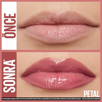 Lip gloss swatch: natural lips to glossy petal pink lips, Maybelline New York Lifter Gloss Petal on Tampa Home & Garden Store