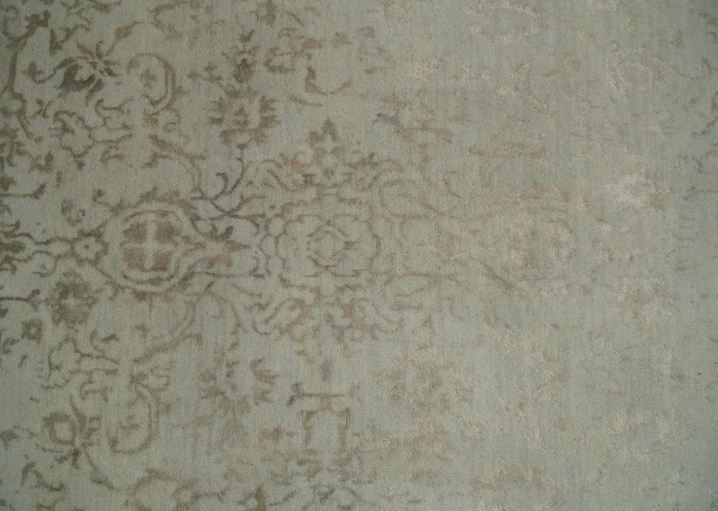 Alfombra antigua de lana y seda, estilo persa tradicional, anudada a mano, de 13 x 18 cm, en beige y marrón | AGR50