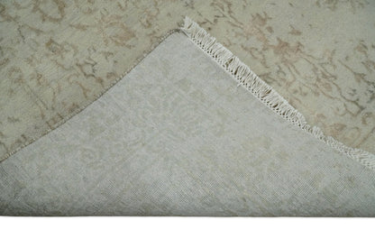 Alfombra antigua de lana y seda, estilo persa tradicional, anudada a mano, de 13 x 18 cm, en beige y marrón | AGR50