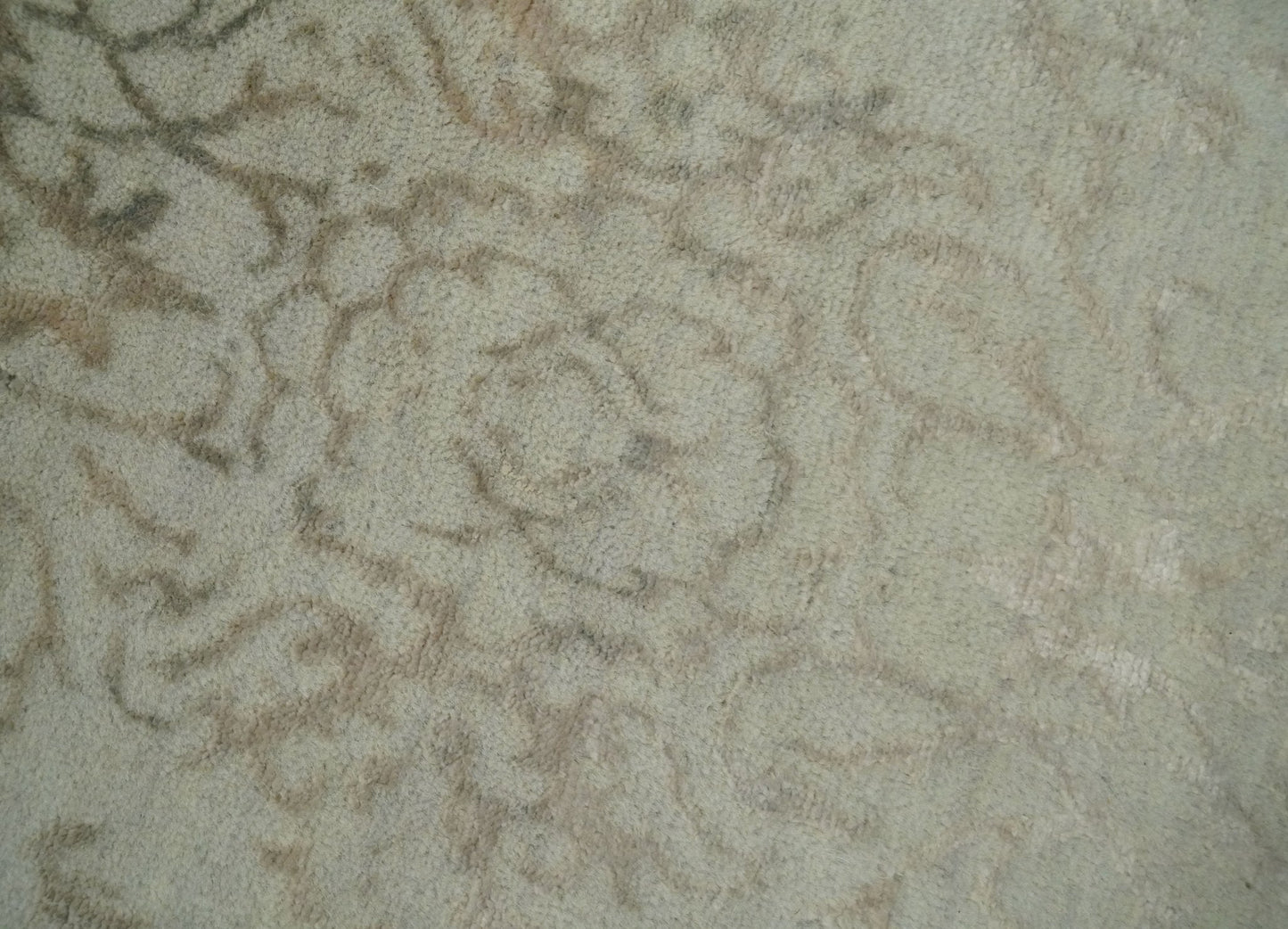 Alfombra antigua de lana y seda, estilo persa tradicional, anudada a mano, de 13 x 18 cm, en beige y marrón | AGR50
