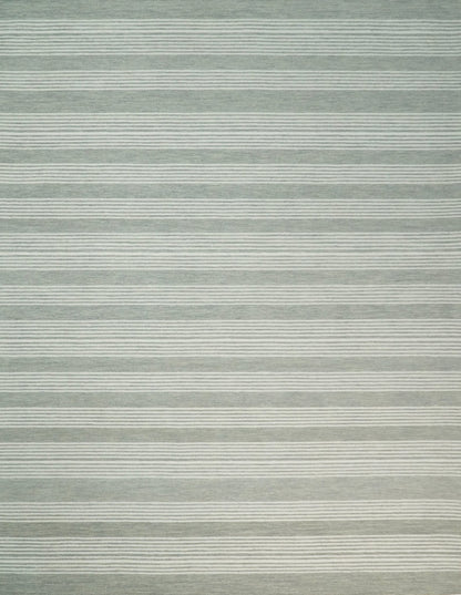 Alfombra moderna de lana gris y marfil, hecha a mano, de 5x8 y 8x10 | NAU001